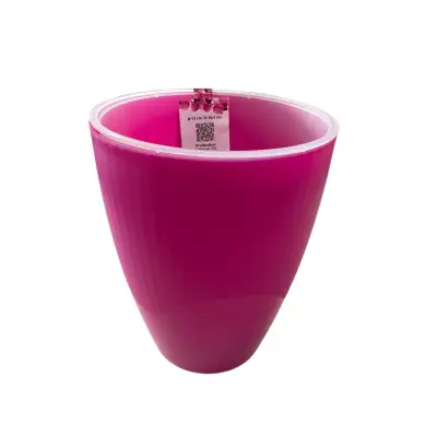 Ghiveci orhidee cu masca din plastic, fucsia, D13