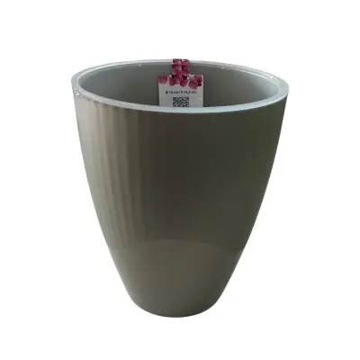 Ghiveci orhidee cu masca din plastic, nisipiu, D13