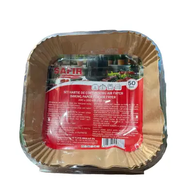 Hartie copt friteuza aer cald (airfryer) 20 cm, patrata, 50 bucati