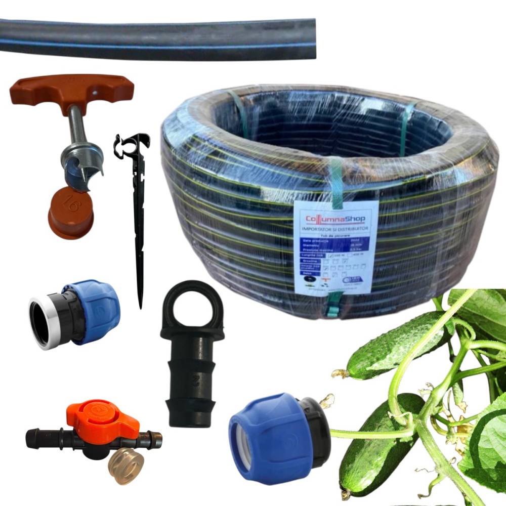 Furtun picurare castraveti (tub) 20cm/100m, 10 randuri x 10 m Furtun picurare castraveti (tub) 20cm/100m, 10 randuri x 10 m