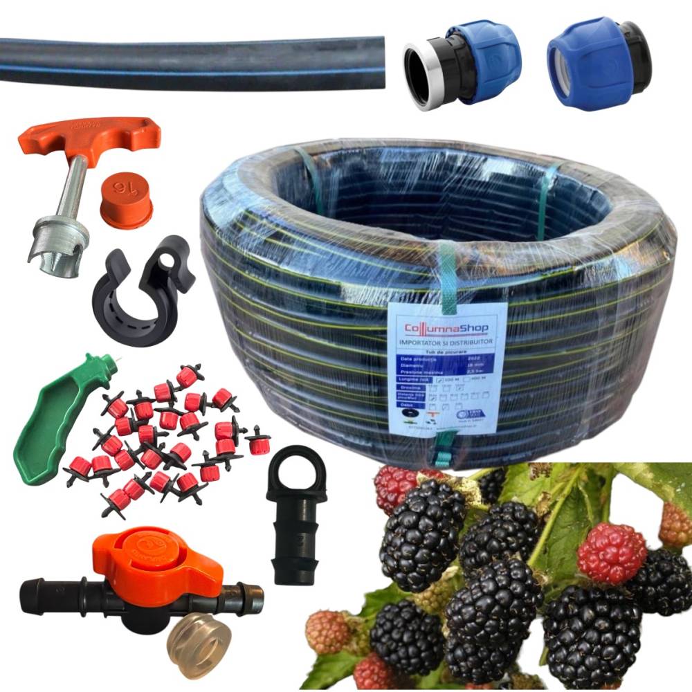 Kit furtun picurare , tub orb , 200 plante mure Kit furtun picurare , tub orb , 200 plante mure