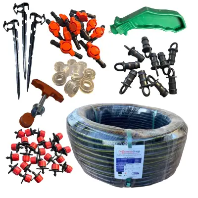 Furtun picurare orb (tub) 100m, sistem cu 107 piese irigare