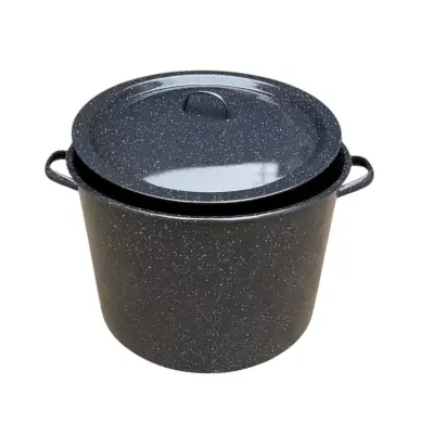 Oala Emailata cu capac 30 L neagra , 36 cm