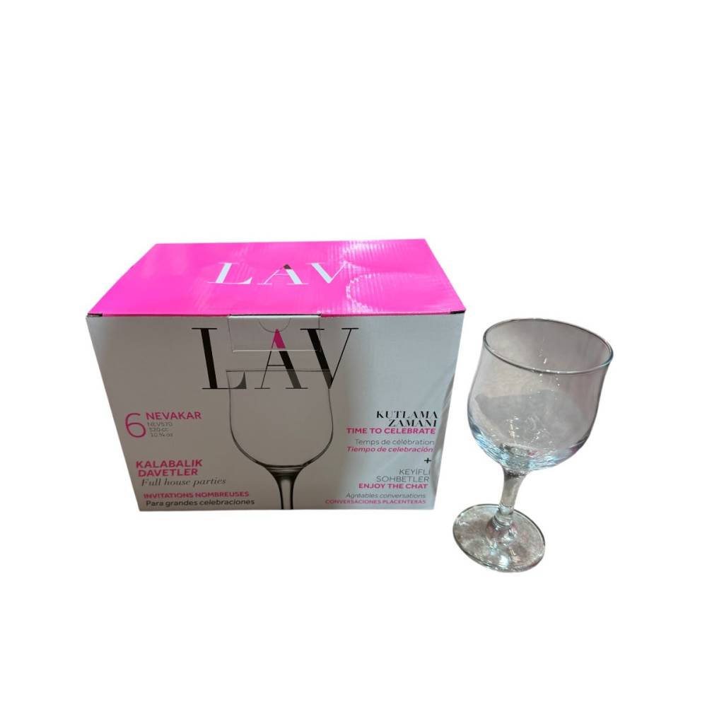 Pahare vin cu picior 320 ml, din sticla, 6 bucati Pahare vin cu picior 320 ml, din sticla, 6 bucati