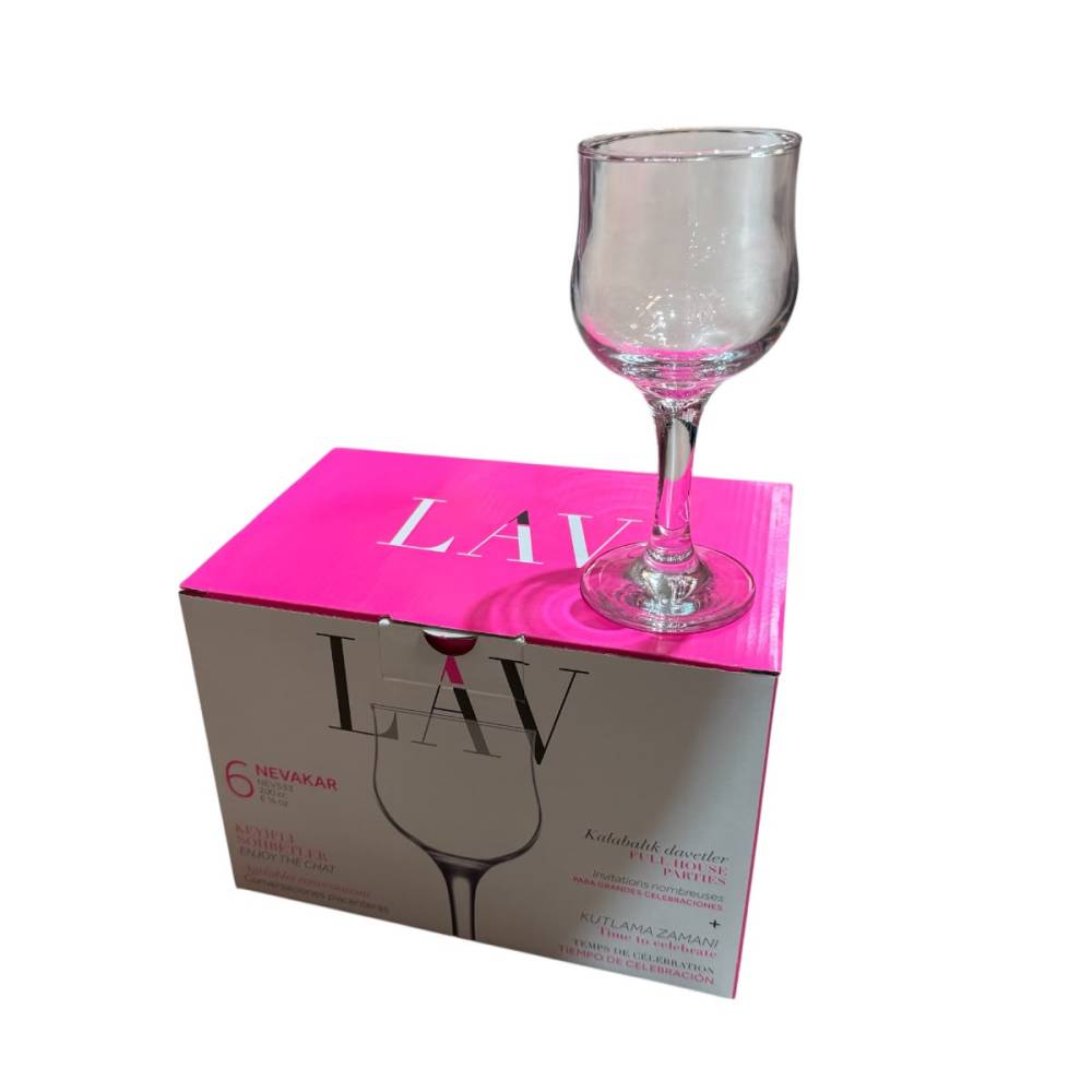 Pahare coniac din sticla 200ml, cu picior, set 6 bucati Pahare coniac din sticla 200ml, cu picior, set 6 bucati