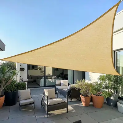 Prelata umbrire terasa, (copertina parasolar) 3.6 m, protectie solara (triunghi), bej