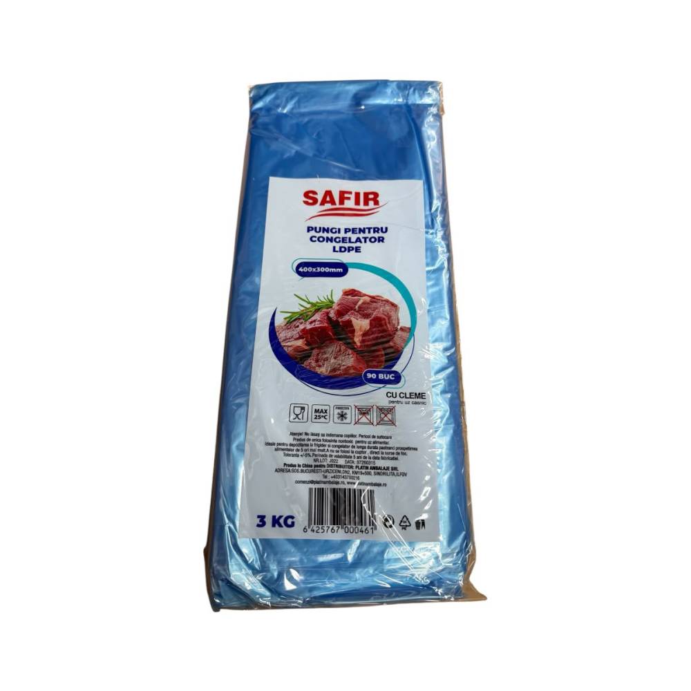 Pungi alimente (congelator) 3 kilograme, set 90 bucati, cleme Pungi alimente (congelator) 3 kilograme, set 90 bucati, cleme