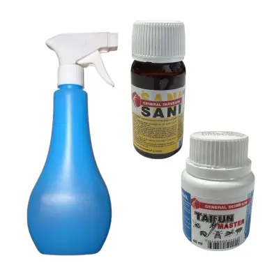 Set Taifun insecticid 50 ml si Sanitox 40 ml + pulverizator 1 litru
