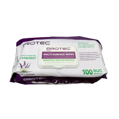 Servetele umede Protec cu bicarbonat si lavanda 100 buc