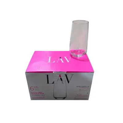 Pahare din sticla 480 ml, transparente, set 6 bucati