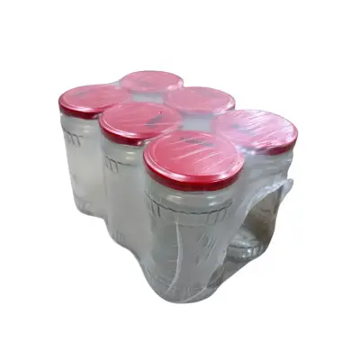 Borcane de sticla cu capac 370 ml, 6 bucati