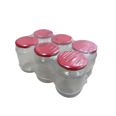Set borcan sticla 720 ml cu capac, 6 bucati