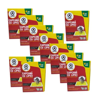 Capcana cu lipici Lipio pentru soareci si insecte, pe carton x 10 bucati