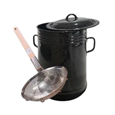 Set Garnita emailata untura 10 l + strecuratoare jumari 24 cm