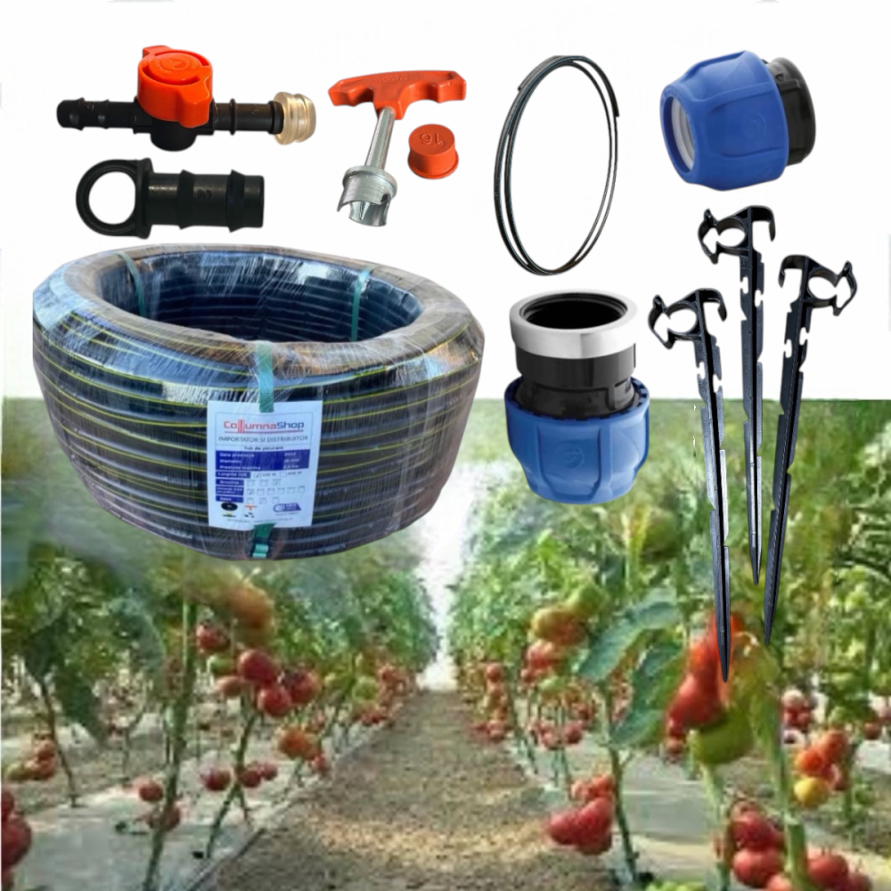 Furtun picurare rosii (tub) 40cm/100m, 20 randuri x 10 m Furtun picurare rosii (tub) 40cm/100m, 20 randuri x 10 m