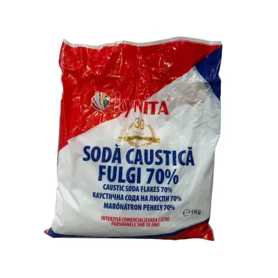 Soda caustica Kynita (fulgi) 1 kg, Hidroxid de sodiu