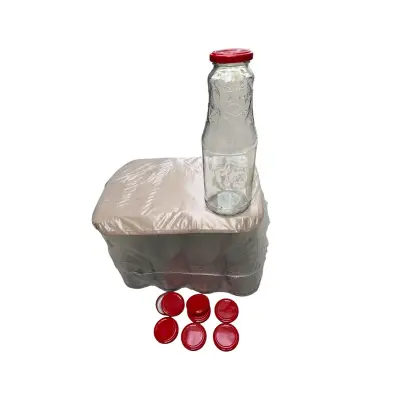 Sticla bulion (suc de rosii) cu capac 1L, set 12 bucati