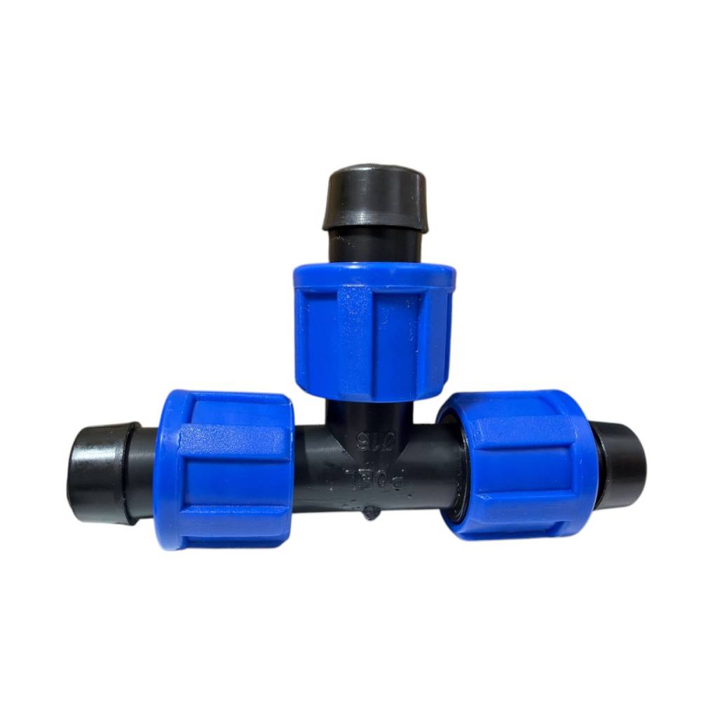 Teu tub picurare, 20mm cu piulite de strangere, Poelsan Teu tub picurare, 20mm cu piulite de strangere, Poelsan