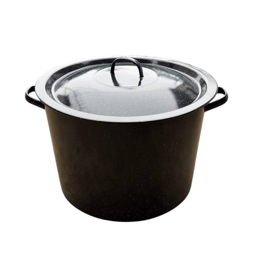 Oala Emailata cu capac 30 L neagra , 36 cm Oala Emailata cu capac 30 L neagra , 36 cm