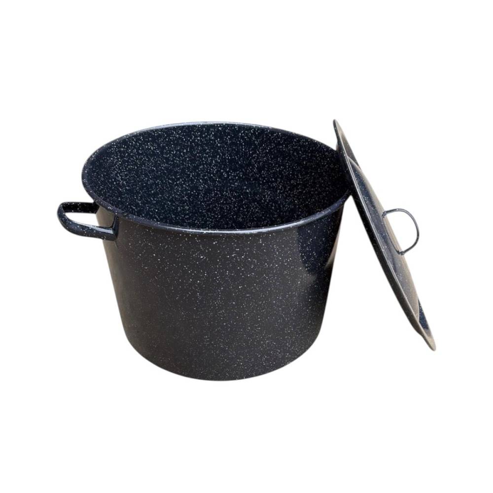 Oala Emailata cu capac 30 L neagra , 36 cm Oala Emailata cu capac 30 L neagra , 36 cm
