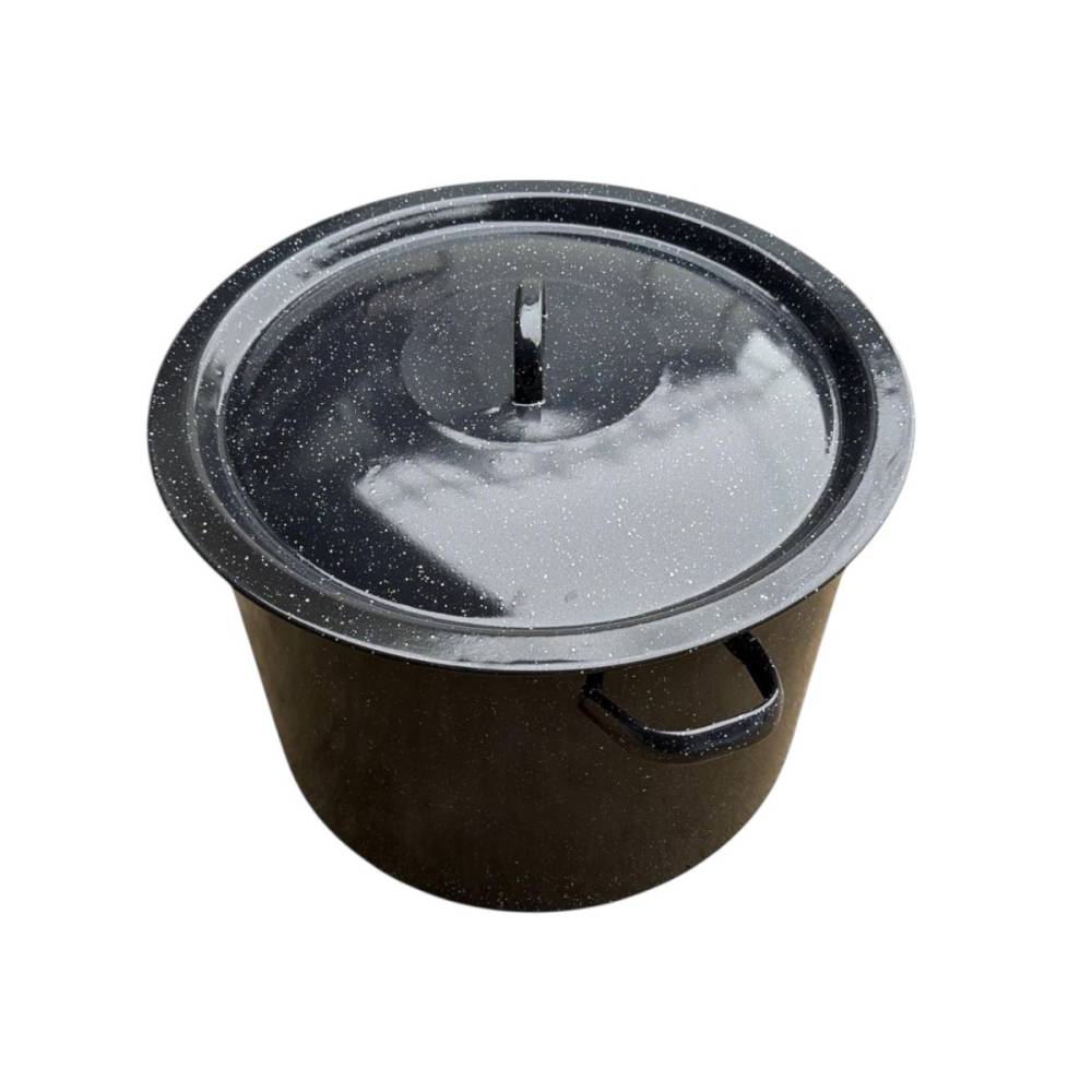 Oala Emailata cu capac 30 L neagra , 36 cm Oala Emailata cu capac 30 L neagra , 36 cm