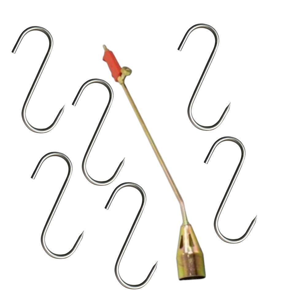 Set Arzator porc + Carlig macelarie 15 cm, 10 buc/set Set Arzator porc + Carlig macelarie 15 cm, 10 buc/set