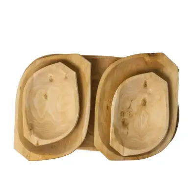 Platouri din lemn de arin, 5buc/set