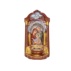 Candela din ipsos 16x12x29 cm, lucrata manual, Familia Sfanta