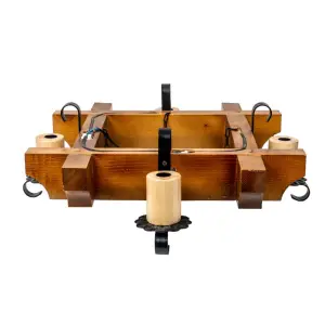 Lustra patrata 49cm, din lemn