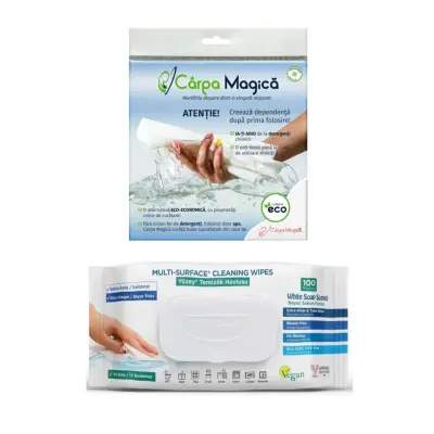 Deep fresh bicarbonat si otet (servetele umede) 100 buc + carpa magica