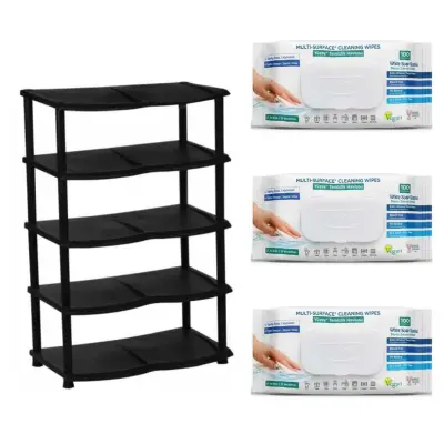 Set suport incaltaminte (raft) 5 polite + Servetele bicarbonat si otet