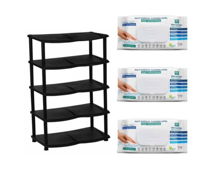 Raft + servetele umede cu bicarbonat