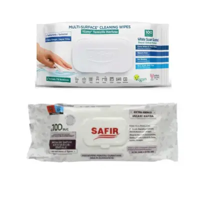 Set servetele umede multisuprafete cu Bicarbonat si otet, 2 buc/set