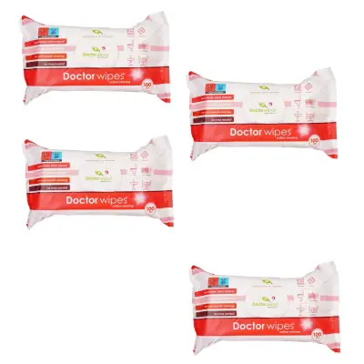 Set 3 servetele umede cu bicarbonat si otet, Doctor Wipes, 100 buc + 1 gratis