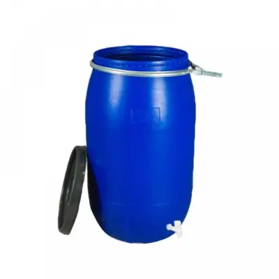 Butoi plastic 120 litri cu cerc metalic si robinet (bidon)