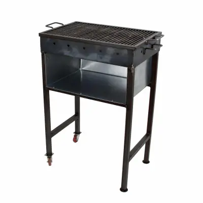 Gratar gradina metalic cu roti si spatiu depozitare