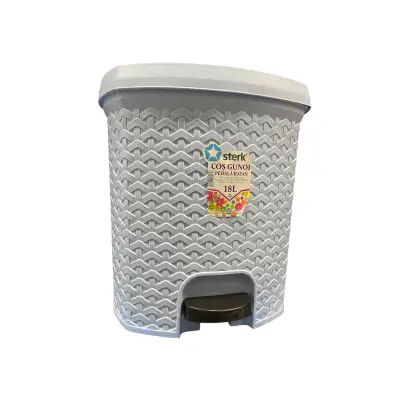 Cos de gunoi cu pedala 10 L, Gri deschis 