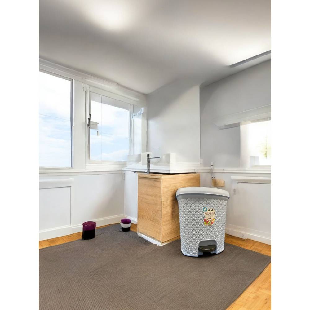 Cos de gunoi cu pedala 5 L, Gri deschis Cos de gunoi cu pedala 5 L, Gri deschis