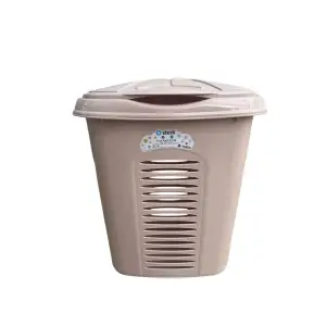 Cos pentru rufe Roz, Oval, cu capac, 44x35x51cm, Sterk