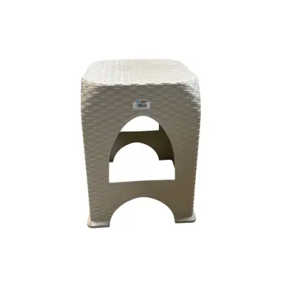 Taburet bucatarie (plastic) tip ratan 45 cm, crem