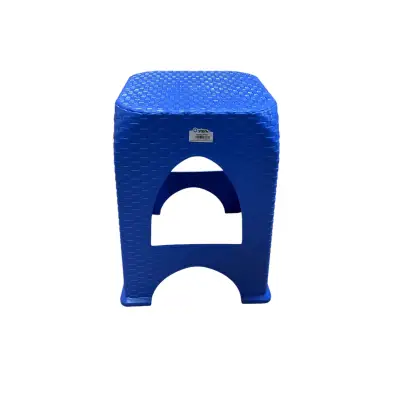 Taburet bucatarie (plastic) tip ratan 45 cm, albastru