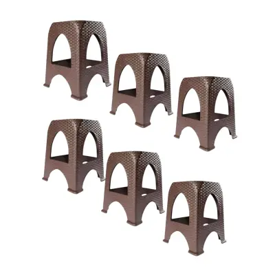 Set 6 x taburet bucatarie (plastic) tip ratan 45 cm inaltime