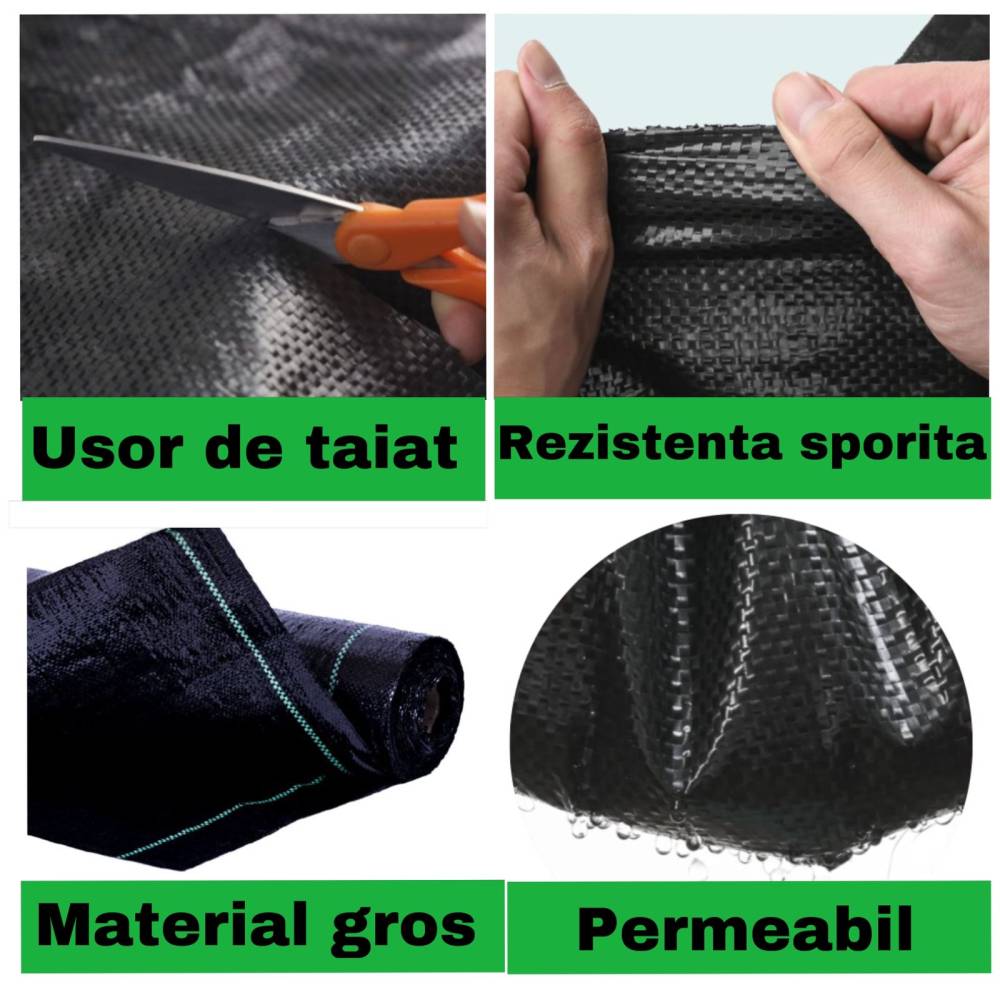 Agrotextil (folie) 3.15 metri latime, 60m L, negru 90g/mp Agrotextil (folie) 3.15 metri latime, 60m L, negru 90g/mp