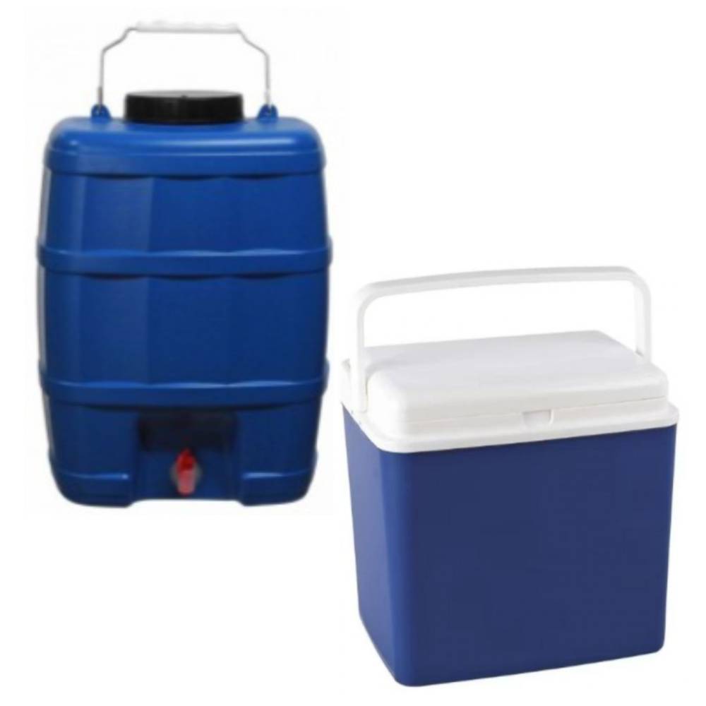 Set lada frigorifica portabila 24 litri si bidon camping 20 litri Set lada frigorifica portabila 24 litri si bidon camping 20 litri