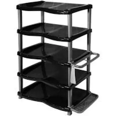 Suport pantofi 5 etaje, plastic negru (incaltaminte)