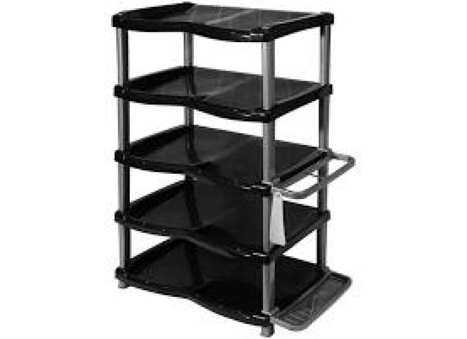 Raft pantofi / Suport pantofi negru plastic 5 etaje