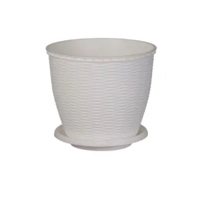 Ghiveci tip ratan alb 16 L