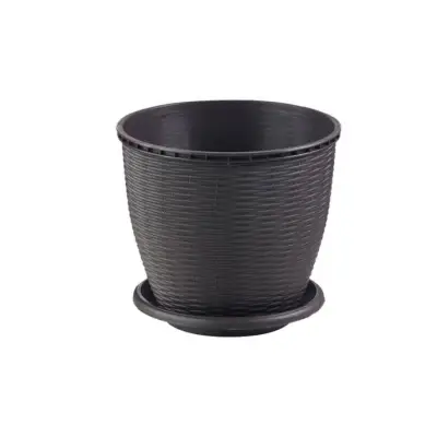 Ghiveci flori tip ratan, wenghe 2.75 litri