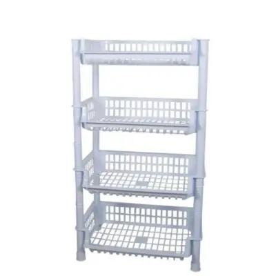 Raft plastic legume fructe 4 etaje alb