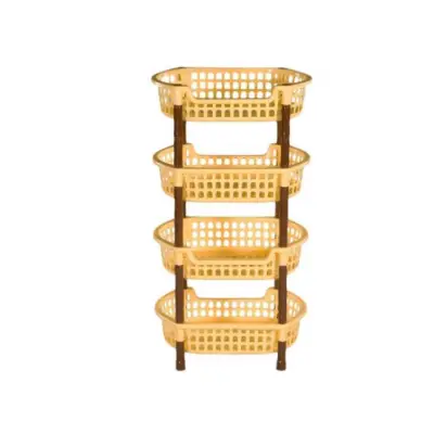 Raft legume fructe plastic, 4 rafturi oval maro